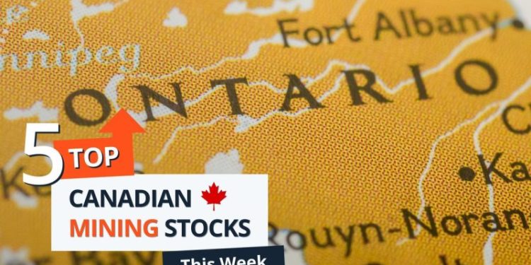 Top 5 Canadian Mining Stocks This Week: Onyx Gold Shines with 118 Percent Gain